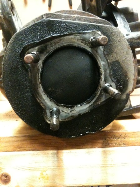 The piston in the cylinder